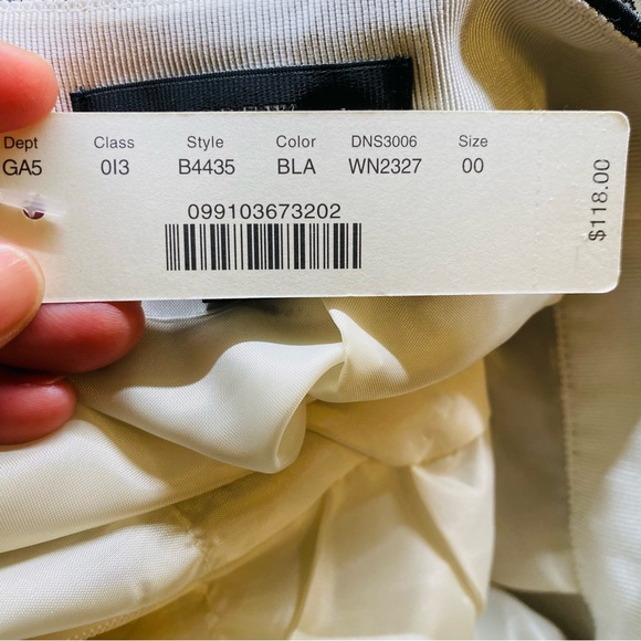 NWT J. Crew Pleated Skirt, Size 00 Black White, Lined - Picture 5 of 11